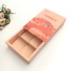 Kraft Paper Drawer Style Gift Box , Chocolate Box Packaging Pink OEM Welcome