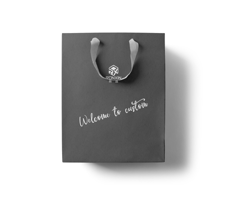 Black Printed Paper Shopping Bag With Twisted Handle Recyclable