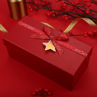 Red Pantone Paper Paperboard Gift Boxes With Ribbon Lid And Based Shape For Gift Package
